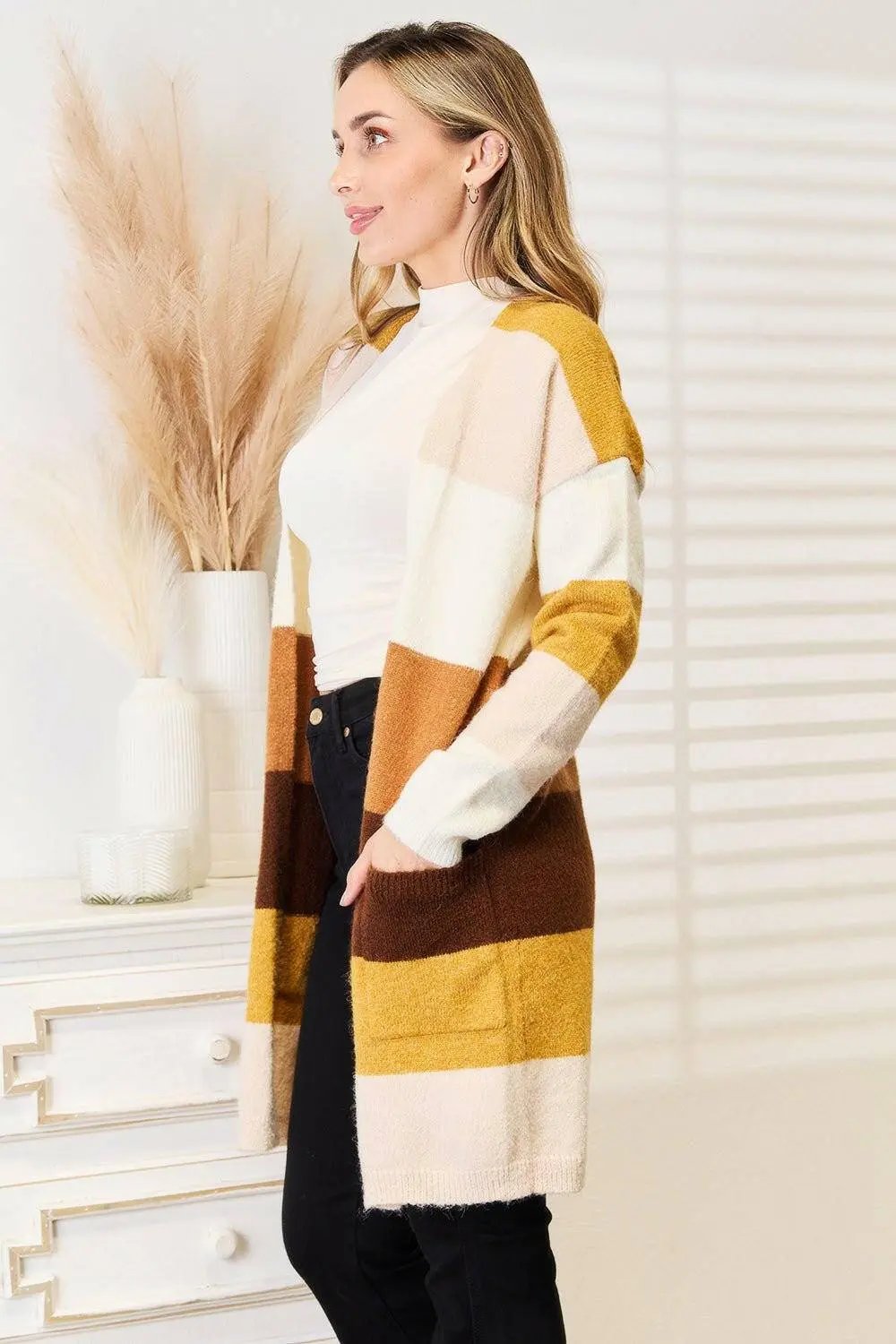 Chic oversized color-block cardigan - Love Salve
